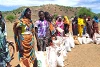 Soulagés et infiniment reconnaissants, les habitants des monts Nouba avec les denrées alimentaires distribuées. csi
